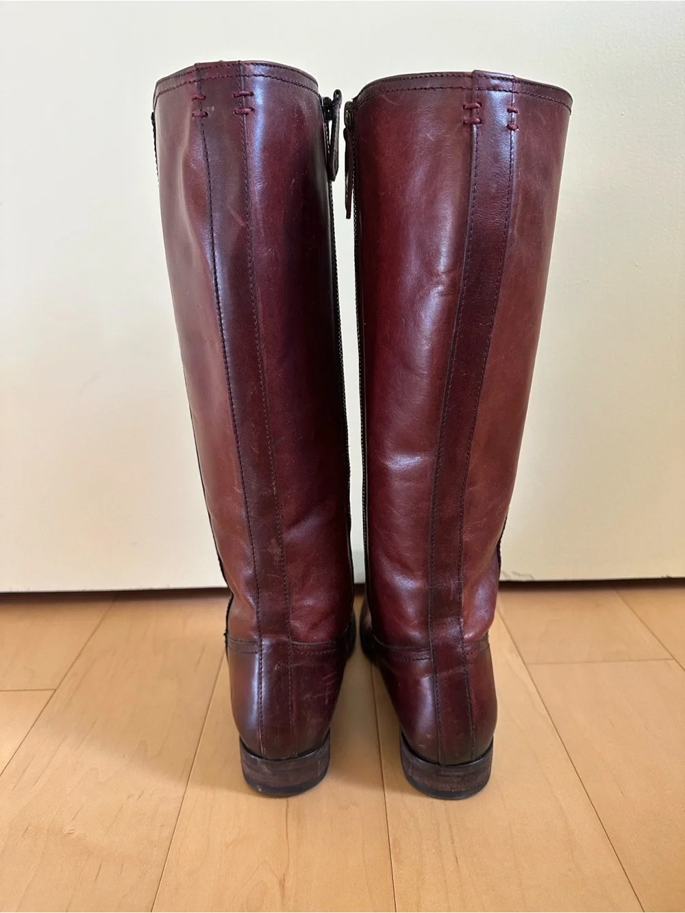 Frye Tall Leather Riding Boots in Brown